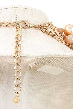 PEARL MIX CLUSTER STATEMENT NECKLACE SET