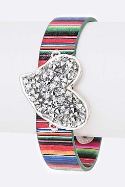 CLASSIC CRYSTAL HEART CHARM CUFF