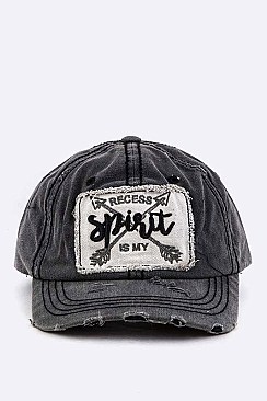 Recess Is My Spirit Embroidery Cotton Cap LAT13SPT04