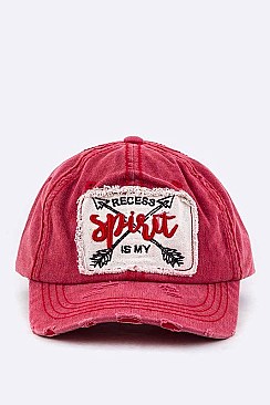 Recess Is My Spirit Embroidery Cotton Cap LAT13SPT04