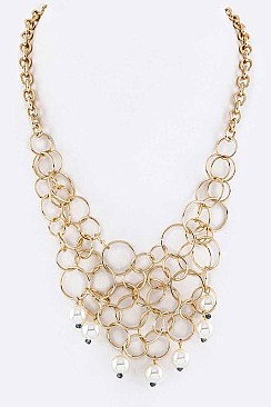 Mix Hoops Pearl Drop Iconic Necklace LAPJN0009