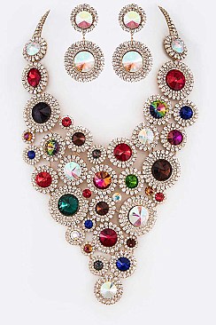 Elegant Crystal Statement Necklace Set