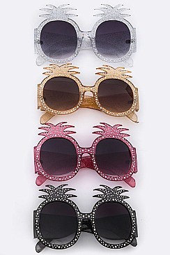 Pack of 12 pieces Sparkly Pineapple Sunglasses LA113-POP8290