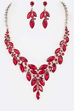 Stylish Crystal Statement Necklace Set