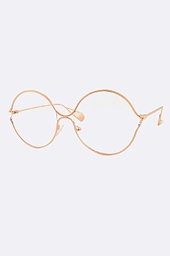 Pack of 12 Oversize Clear Lens Optical Round Glasses