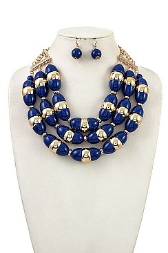 CHUNKY BEAD STATEMENT NECKLACE SET
