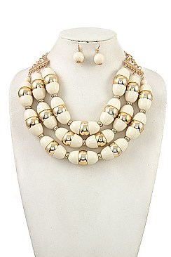 CHUNKY BEAD STATEMENT NECKLACE SET