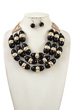 CHUNKY BEAD STATEMENT NECKLACE SET