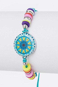 Pack of 12 Native Art Medal Drawstring Bracelets Set