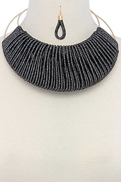 STYLISH WIRED FASHION COLLAR NECKLACE SET JY-JSN-2161