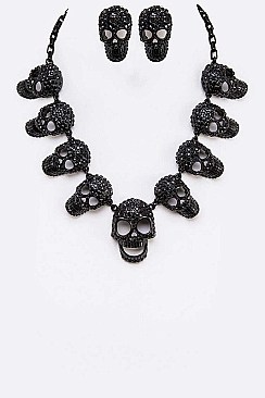 ICONIC CRYSTAL SKULL NECKLACE SET