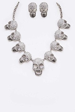 ICONIC CRYSTAL SKULL NECKLACE SET