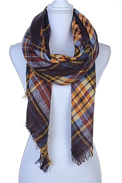 SQUARE PLAID BLANKET SCARF