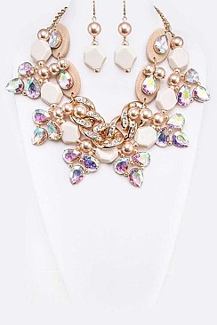 STUDDED STATEMENT NECKLACE SET