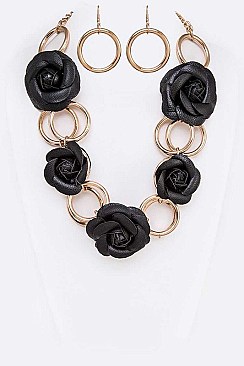 COSMOPOLITAN FLOWER STATEMENT NECKLACE SET