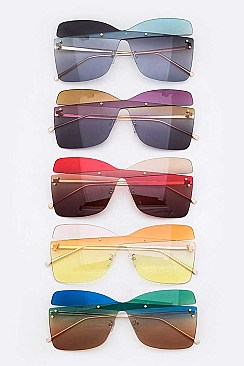 Pack of 12 2 Tone Iconic Butterfly Sunglasses Set