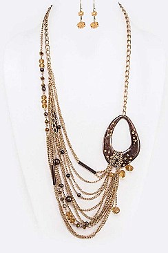 LONG MIX CHAIN LAYER NECKLACE SET