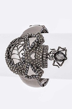 CLASSIC CRYSTAL SKULL & SPIDER BANGLE