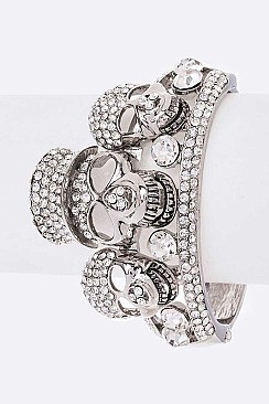 HINGED CRYSTAL SKULL BANGLE
