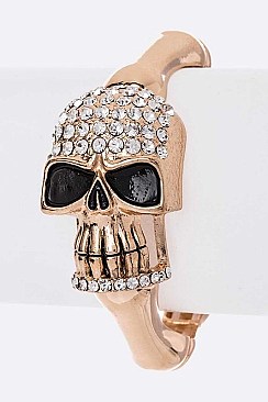 SKULL WITH CRYSTALS BANGLE
