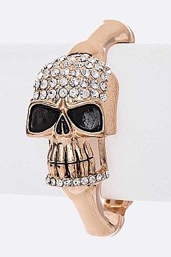 SKULL WITH CRYSTALS BANGLE