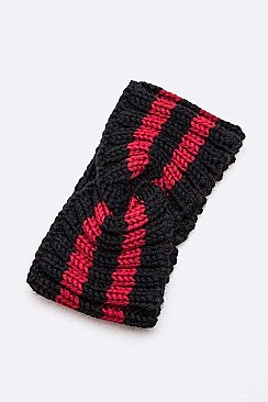 Pack of 12 Fashion Stripe Knit Winter Headband Set