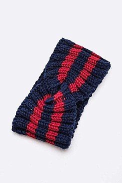 Pack of 12 Fashion Stripe Knit Winter Headband Set
