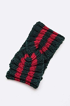 Pack of 12 Fashion Stripe Knit Winter Headband Set