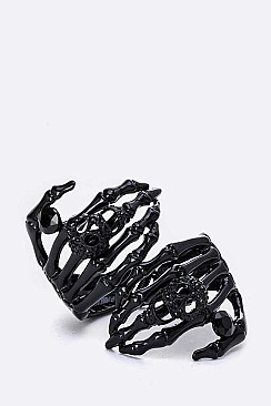 SKELETON HANDS CRYSTAL STATEMENT BANGLE