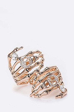 SKELETON HANDS CRYSTAL STATEMENT BANGLE