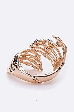 SKELETON HANDS CRYSTAL STATEMENT BANGLE