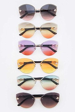Mix Tint Bee Accent Cat Eye Sunglasses Set