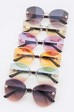 Mix Tint Bee Accent Cat Eye Sunglasses Set