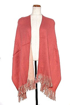 OBLONG SOLID COLOR KNITTED SCARF