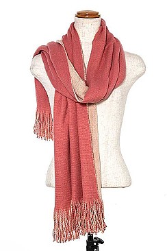 OBLONG SOLID COLOR KNITTED SCARF