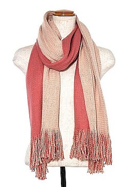 OBLONG SOLID COLOR KNITTED SCARF