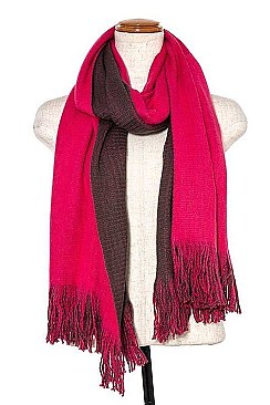 OBLONG SOLID COLOR KNITTED SCARF