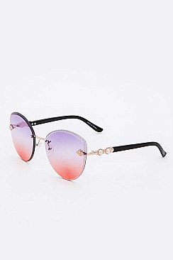 Mix Tint Bee Accent Cat Eye Sunglasses Set