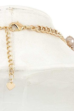 CLUSTERED FAUX PEARL BIB NECKLACE SET