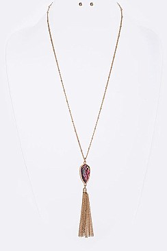 Trendy Golden Chain Tassels Pendant LA-VNE0715