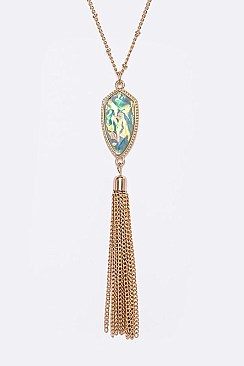 Trendy Golden Chain Tassels Pendant LA-VNE0715