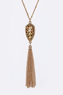 Trendy Golden Chain Tassels Pendant LA-VNE0715