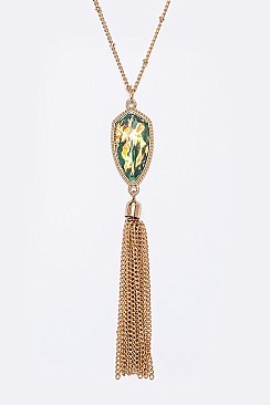 Trendy Golden Chain Tassels Pendant LA-VNE0715