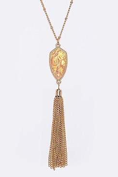 Trendy Golden Chain Tassels Pendant LA-VNE0715