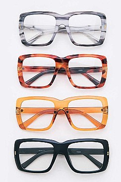 Pack of 12 Clear Lens Rectangular Glasses