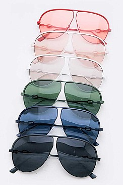 Tinted Aviator Sunglasses Set