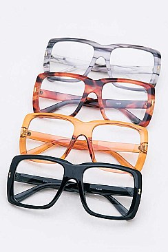 Pack of 12 Clear Lens Rectangular Glasses