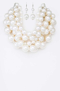 Layered Mix Pearl Necklace Set