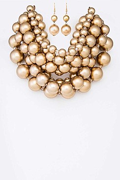 Layered Mix Pearl Necklace Set