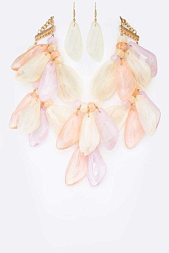 Layered Resin Pebbles Necklace Set